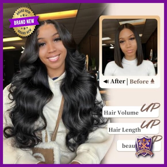 100% Human Hair Body Wave Bundles with 5x5 HD Lace Closure 12-30in